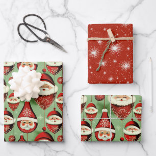 Feuille De Papier Cadeau Père Noël Vintage Ornement délice