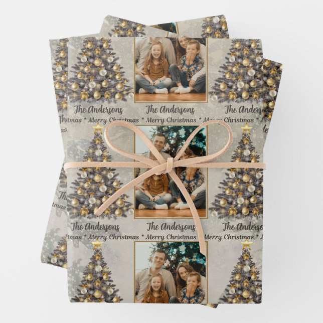 Feuille De Papier Cadeau Personalised Photo Christmas Wrapping Paper  (En situation)