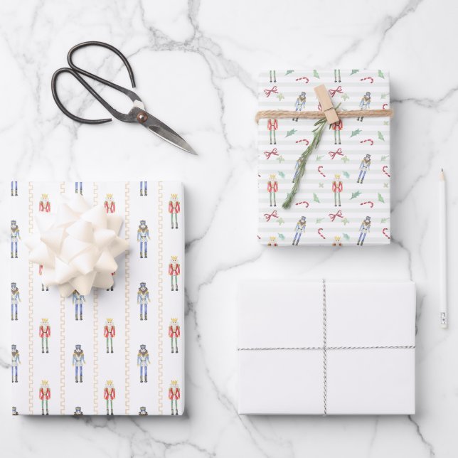 Feuille De Papier Cadeau Personalized Name Nutcracker Christmas  (Recto)