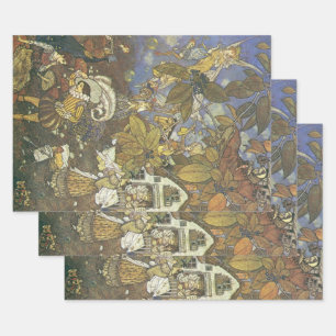 Feuille De Papier Cadeau Personnages de livre d'histoires classique vintage