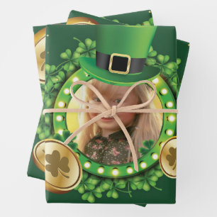 Feuille De Papier Cadeau Personnaliser Nom Et Photo St. Patrick's Day Green