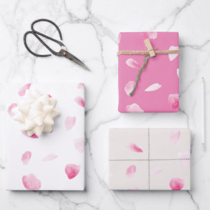 Feuille De Papier Cadeau Pétales Roses romantiques