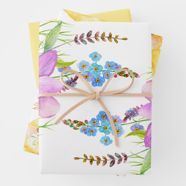 Feuille De Papier Cadeau Petit Baby shower floral de poussette (En situation)