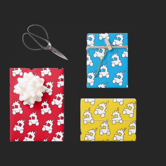 Feuille De Papier Cadeau Petit train sympa (Créateur téléchargé)