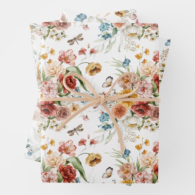 Feuille De Papier Cadeau Petite impression Néerlandais StillLife Floral Art (En situation)
