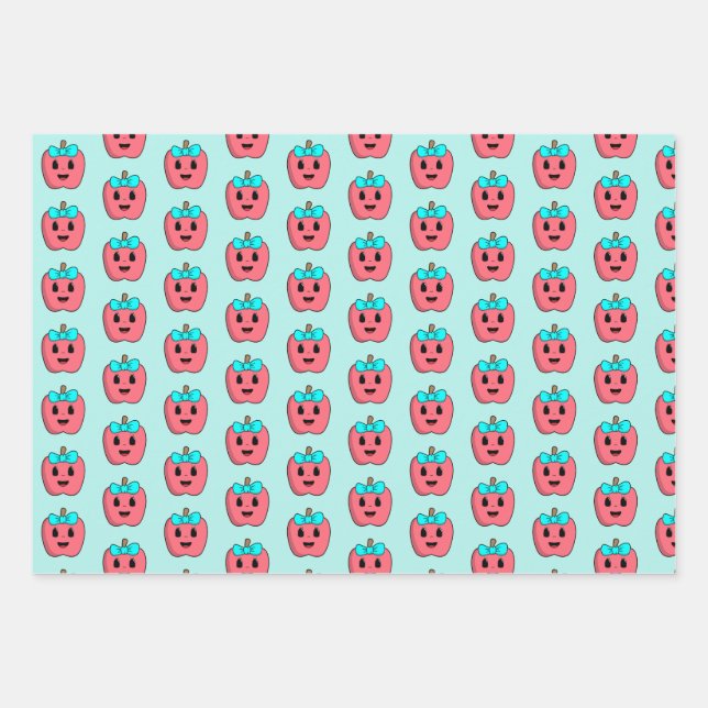 Feuille De Papier Cadeau Petite pomme (Devant)