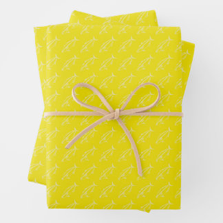 Feuille De Papier Cadeau Petite sériole en jaune pâle sur jaune clair