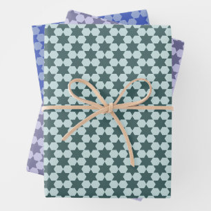 Feuille De Papier Cadeau Petites étoiles minimalistes à six points géométri
