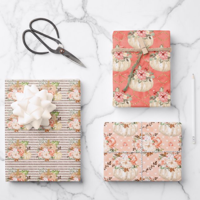 Feuille De Papier Cadeau Petits Cadeaux Baby showers d'anniversaire Citroui (Recto)