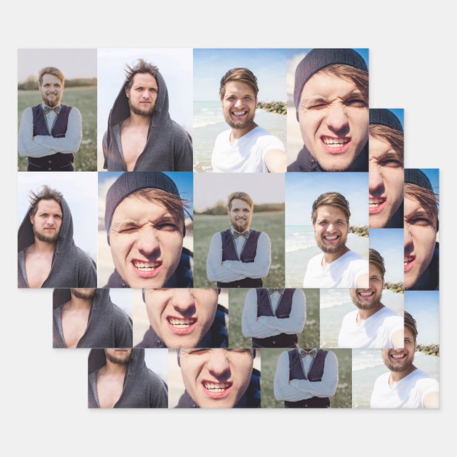 Feuille De Papier Cadeau Photo Collage Mettez Votre Visage (Lot)