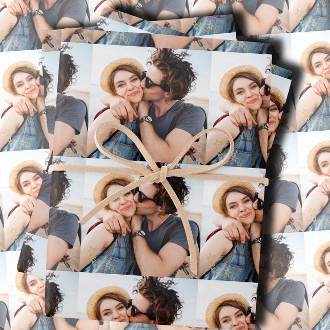 Feuille De Papier Cadeau Photo de couple personnalisé (Créateur téléchargé)