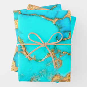 Feuille De Papier Cadeau photo en pierre turquoise