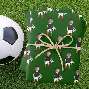Feuille De Papier Cadeau Photo personnalisée de joueur de football drôle en