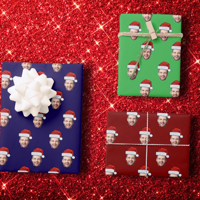 Feuille De Papier Cadeau Photo sur mesure Santa Hat Cadeau de Noël (Créateur téléchargé)