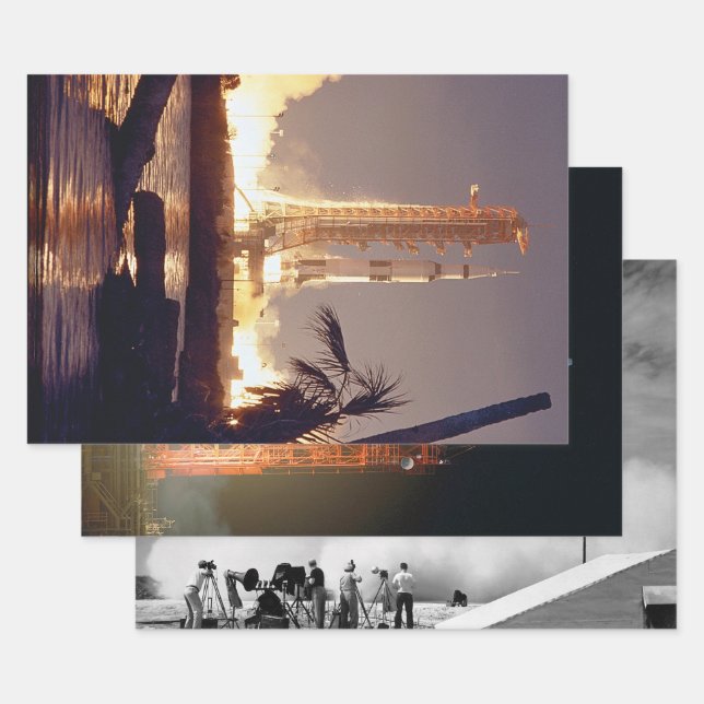 Feuille De Papier Cadeau Photos de lancement de fusée de la NASA (Lot)