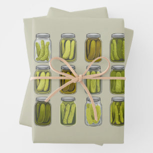 Feuille De Papier Cadeau Picker Lover Vintage Canned Pickles Jar Noël