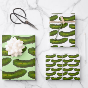 Feuille De Papier Cadeau Picket de broche de broche à aile vert croustillan