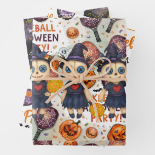 Feuille De Papier Cadeau Pickleball Halloween thème pour la fête