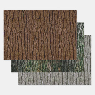 Feuille De Papier Cadeau Pièce de Faux rustique de l'écorce d'arbre à grain