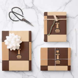 Feuille De Papier Cadeau Pièces de plateau d'échecs