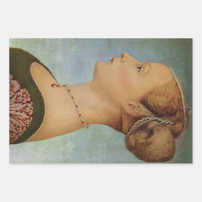 Feuille De Papier Cadeau Piero del Pollaiuolo, Portrait d'une jeune femme (Devant)
