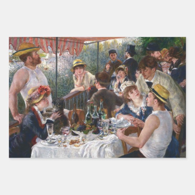Feuille De Papier Cadeau Pierre-Auguste Renoir - Déjeuner de la fête nautiq (Devant)