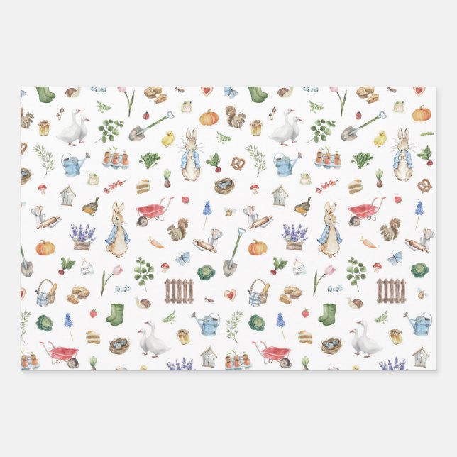 Feuille De Papier Cadeau Pierre le lapin (Devant)