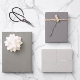 Feuille De Papier Cadeau Pierre plate Taupe Timberwolf Gris Tons 3