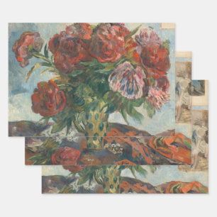 Feuille De Papier Cadeau Pierre rouge Fleurs Paul Gaugin Art
