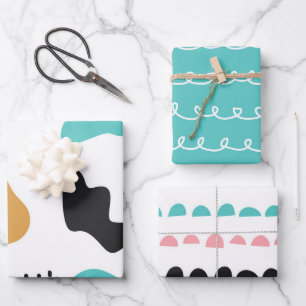 Feuille De Papier Cadeau Pierres Doodle Abstraites
