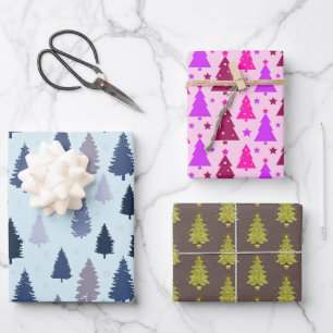 Feuille De Papier Cadeau Pine Tree Pays Noël