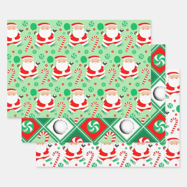 Feuille De Papier Cadeau Ping Pong Noël (Lot)