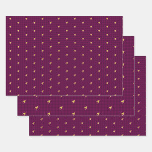 Feuille De Papier Cadeau Pink avec Gold Houndstooth Envelopper ensemble pap