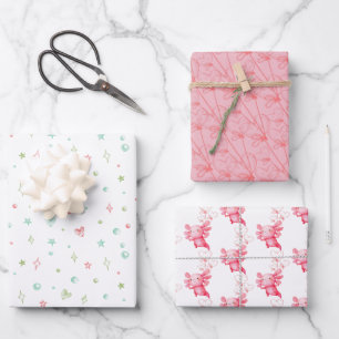 Feuille De Papier Cadeau Pink Axolotl fête d'anniversaire