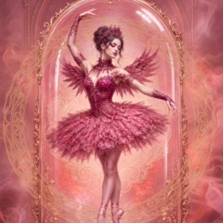 Feuille De Papier Cadeau Pink Ballerina in glass dome - Decoupage -wrapping