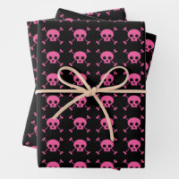 Pink Black Crâne Motif Goth Girl