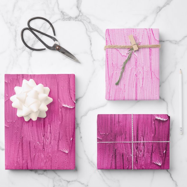 Feuille De Papier Cadeau Pink Cake Frosting Anniversaire (Recto)