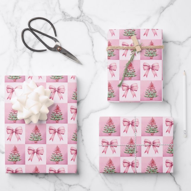 Feuille De Papier Cadeau Pink Christmas (Recto)