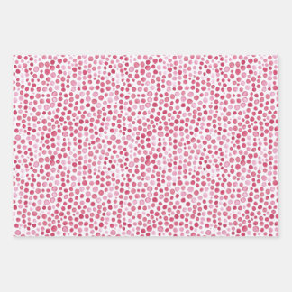 Feuille De Papier Cadeau Pink Dots and Checkered Pattern Gift Wrap Design