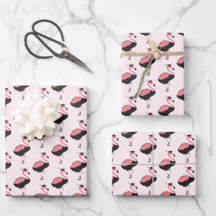 Feuille De Papier Cadeau Pink Flamingo Pattern Animal Graduation