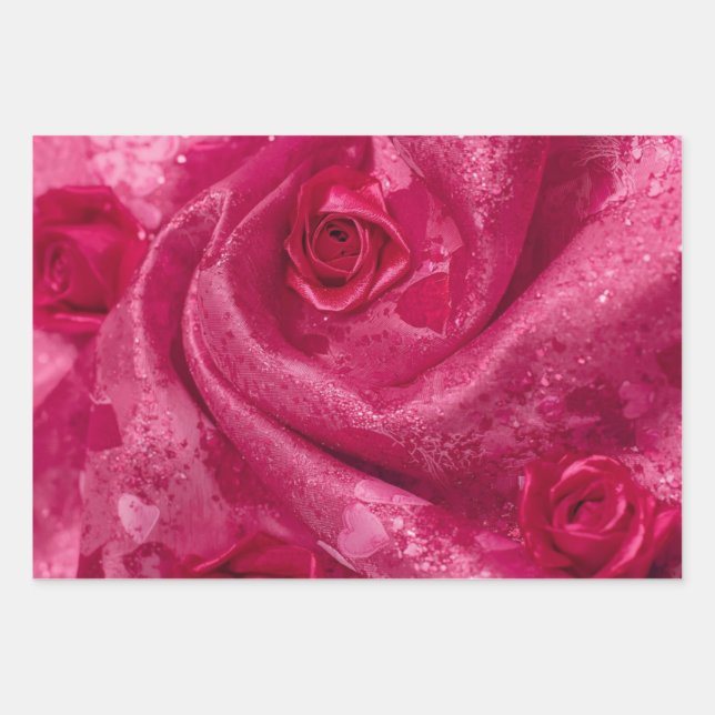 Feuille De Papier Cadeau Pink Satin Rose (Devant)