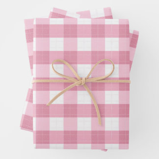 Feuille De Papier Cadeau Pink & White Classic Gingham Pattern