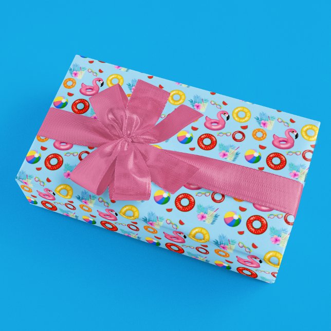 Feuille De Papier Cadeau Piscine amusante Piscine Fête Naissance (All occasion wrapping paper!)
