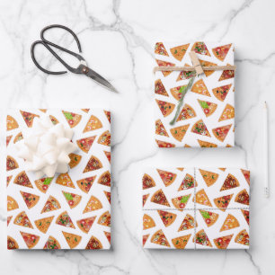 Feuille De Papier Cadeau pizza à carreaux