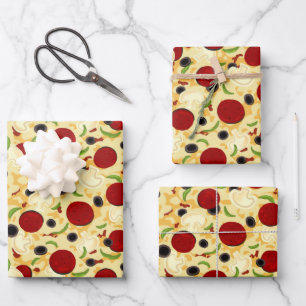 Feuille De Papier Cadeau Pizza Topping