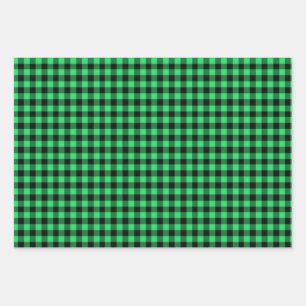 Feuille De Papier Cadeau Plaid de Buffalo Vert