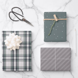 Feuille De Papier Cadeau Plaid Flannel Pois Stripes Coordination