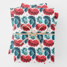 Plantes Abstraits rouges et bleus