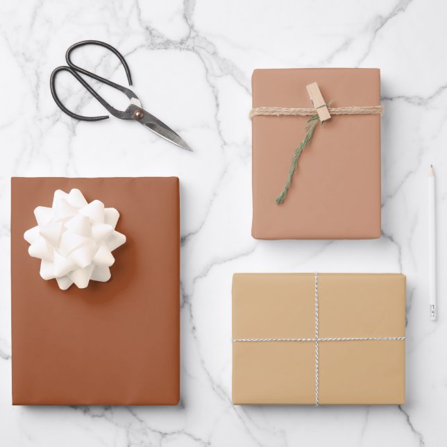 Feuille De Papier Cadeau Plaque Sienna laiton Burlywood Brown Tons 3 (Recto)