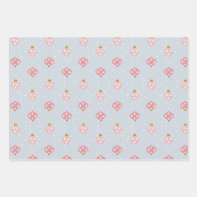 Feuille De Papier Cadeau Plateau de Blue Ornament (Devant)